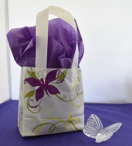 Shopper Bags - Butterfly &amp; Vines - Case of 100 - 6 1/2&#034; W x 6 1/2&#034; H x 3 1/2&#034; D