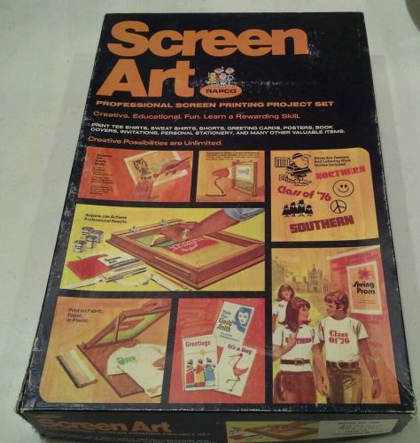 VINTAGE SCREEN ART BY RAPCO PROFESSIONAL SCREEN PRINTING PROJECT SET