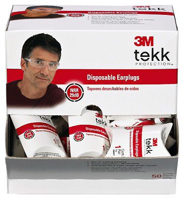 3m - tekk protection disposable earplugs, foam, 50-pk. for sale