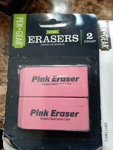 Pen Gear Pink Eraser lot 7 Packs 2 Count No Smudge Rubber School Office Supplies