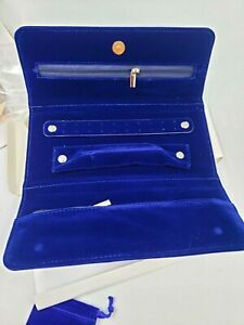 Velvet Luxury Jewelry Organizer Case Travel Storage Bag w Velvet Gift Bag/ Blue