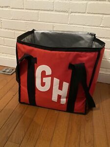 Grubhub Official Large 20&#034;x20&#034;x10&#034; Insulated Food Delivery Carrying Tote Bag Red