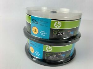 Sealed HP CD-R 52x 700 MB Data 25PK Set of 2