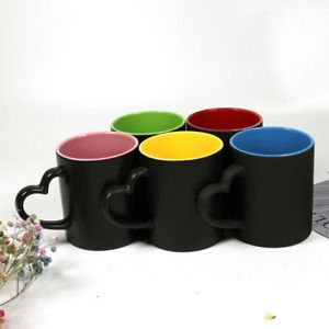 6 pack of color or white heart handle magic cup blank,