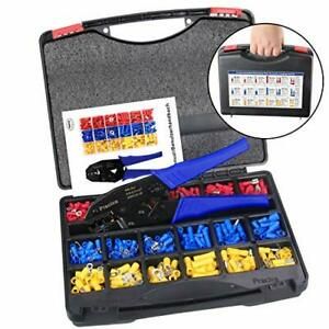 Wire Terminals Crimping Tool Kit with Plastic Box Preciva AWG22-10 Insulated ...