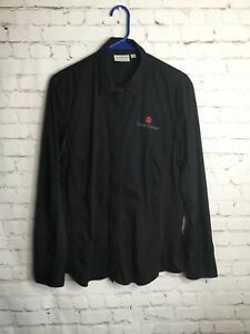 Men&#039;s Long Sleeve Chef Kitchen Cooker Shirt Work Restaurant Coat Uniform Logo L