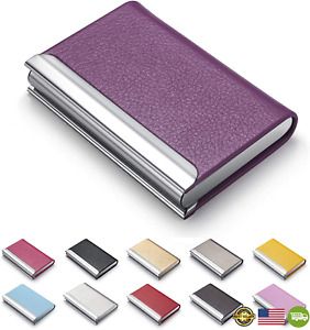 MAZYPO Business Card Holder Name, Multi Cards Case, Purple Luxury PU Leather Cre