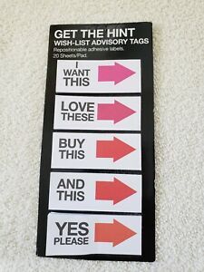 GOOD CND!GET THE HINT Wish-List Advisory Tags Repositionable adhesive labels K1P