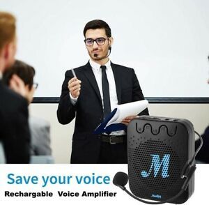 Moukey Voice Amplifier Portable Personal Speaker Microphone Headset Rechargeable