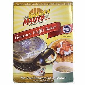 Carbon&#039;s Golden Malted Gourmet Waffle Baker BRAND NEW RARE