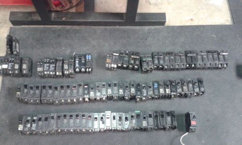 Large lot of breakers, electrical, square d, cuttler hammer, panel,
