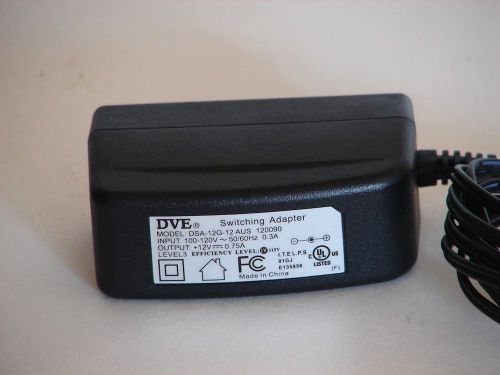 DVE Model DSA-12G-12 AUS 120090 Switching AC Adapter Power Supply 12V Charger