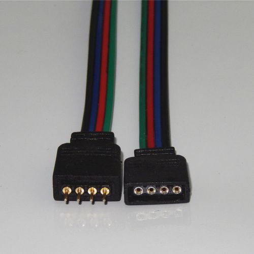 5sets15CM 4Pin Waterproof JST Wire Connector Cable Male to Female LED RGB Light