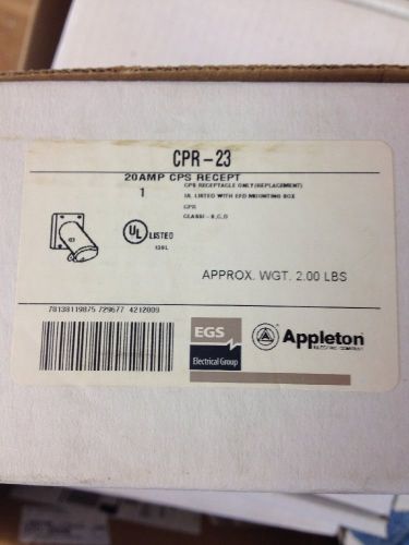 NEW APPLETON CPR-23 20 AMP ANGLED RECEPTACLE Free Shipping