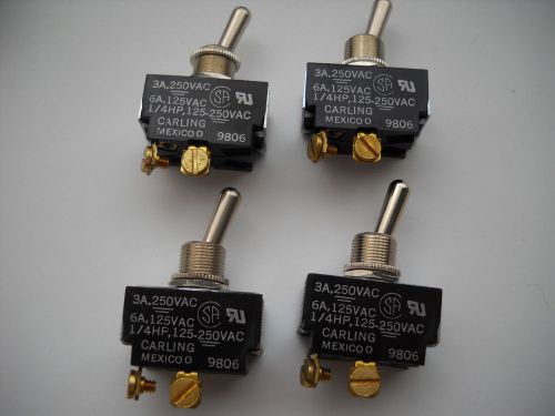 CARLING 9806 2 POSTION TOGGLE SWITCHES 125/250V (SET OF 4) NEW CONDITION NO BOX