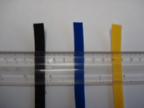 12 pieces - Velcro tape Cable/Wiring organizer, 1cm (0.4&#034;) x 7&#034; in 3 colors.