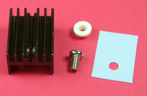 1-Pc  Black Heat Sink, Insulation, Bushing And Screw for TO-220