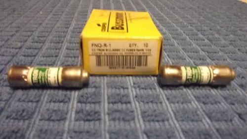 Lot of 12 new bussman 1a time delay fuse fnq-r-1 cc-tron 600v for sale