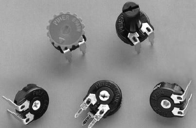 Trimmer Resistors - Through Hole 200ohms 10mm Rnd Top adj (5 pieces)