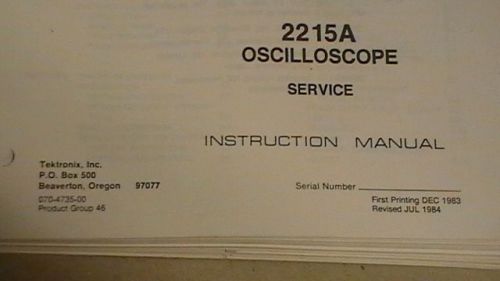 TEK 2215A Oscilloscope Service Instsruction Manual