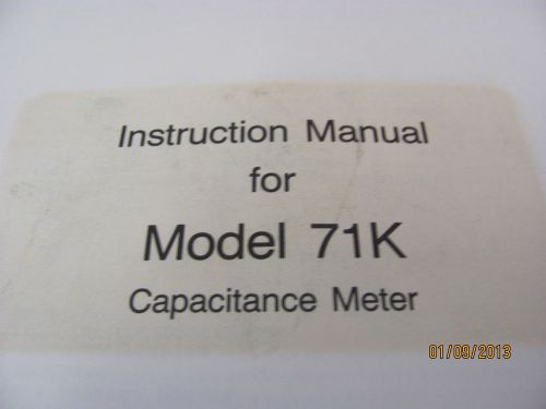 BOONTON MODEL 71K Capacitance Meter - Instruction Manual