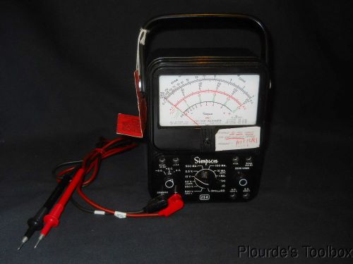 Used Simpson 250 Series Taut Band VOM Volt Ohm Milliammeter w/ 45&#034; Leads