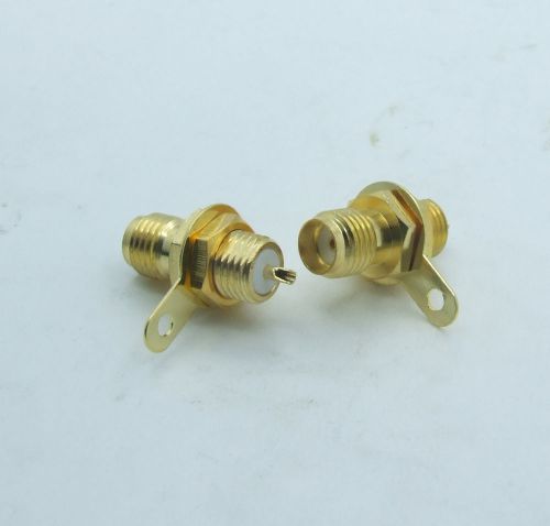 50PCS RF SMA female Socket front mount bulkhead connector solder cup Nut washer