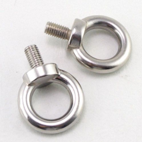 2PCS Marine Grade Boat Stainless Steel Lifting Eyes Bolts M6 Metric Threaded