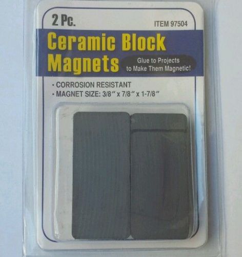 New 2 craft hobby ceramic block magnet 1 7/8&#034; l x 7/8 w x 3/8 h for sale