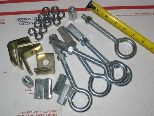 Eye bolts nuts hex rod couplings 1/2-13 threaded connectors zinc plated strut 90 for sale