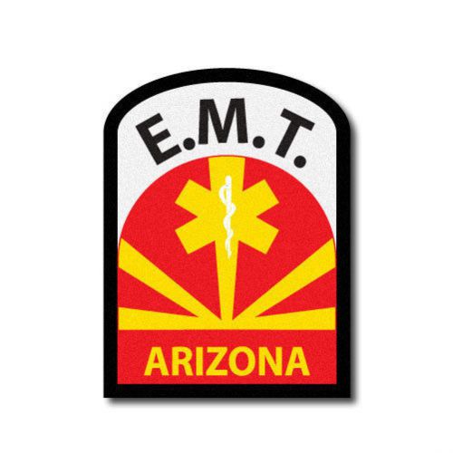 Firefighter helmet decals- single - ems sticker- arizona az emt 4&#034; black boarder for sale