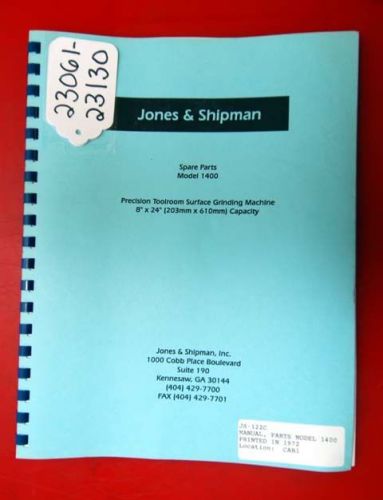 Jones &amp; shipman spare parts manual for model 1400 for sale