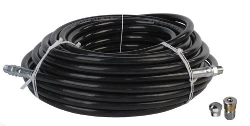 Sewer Jetter Hose &amp; 8.0 Orifice Button Nose 8.5 Rotating Nozzles 3/8&#034; x 100&#039;