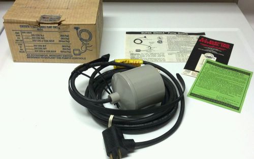 S.j. electro systems 15ssd single super pump switch 230v pump down nib with plug for sale