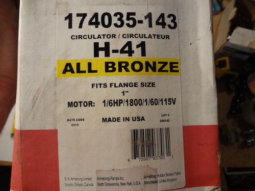 Armstrong H-41 Circulator Pump - 174035-143 ALL BRONZE 1&#034; FLANGE 1/16HP 115V