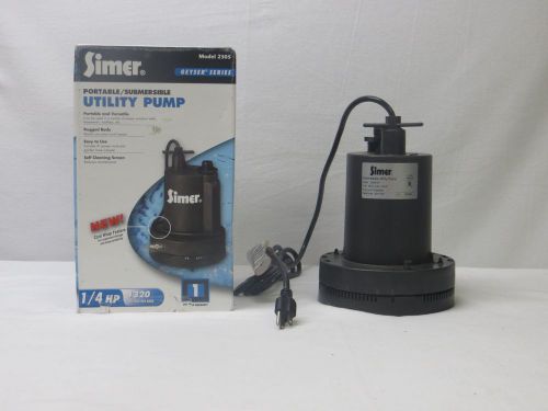 323 Brand New Simer Geyser Series Portable Submersible Utility Sump Pumps