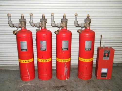 ansul spa50 spa-50 dry chemical agent fire suppression system 4 tanks, 1 control