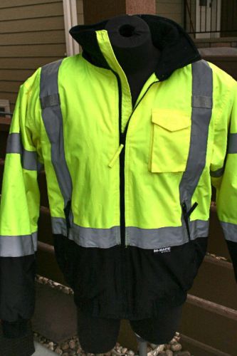 Mens M-SAFE HIGH-VISIBILITY Class 3/Level 2 Fleeced Lined SAFETY JACKET sz M