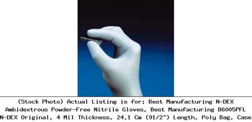 Best Manufacturing N-DEX Ambidextrous Powder-Free Nitrile Gloves, Best: B6005PFL