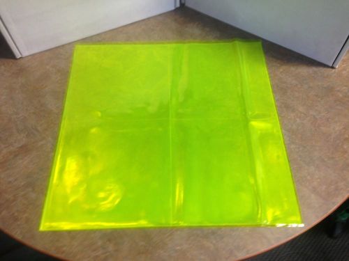 New Neon Green Plastic Reflective Safety Sheet 17.5 X 17.5 Inches