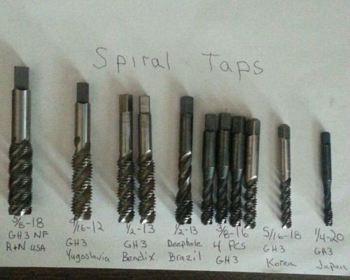 USA! Brazil  Tap Lot  11 TAPS SPIRAL FLUTED Fractional sizes excellent condition