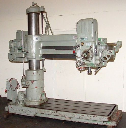 5&#039; x 11&#034; carlton radial drill, 1982, power elevation, 10 hp, #4mt for sale