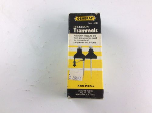 General No 520 Trammel Points in Box w/ Extra Points