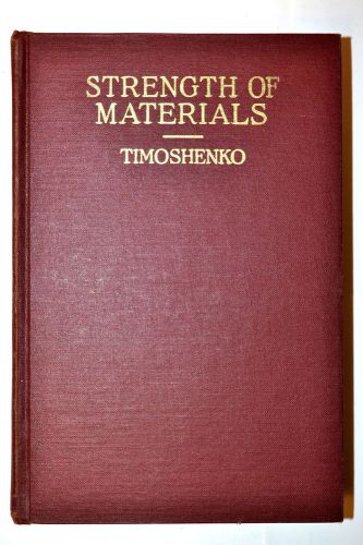 STRENGTH OF MATERIALS pt.2 ADVANCED THREORY by Timoshenko 3rd ed 1958 RR129 Book