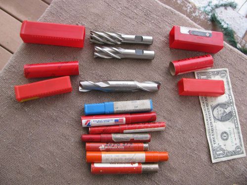 10 end mills largest 13/16 6 flute &amp; double end  machinist toolmaker