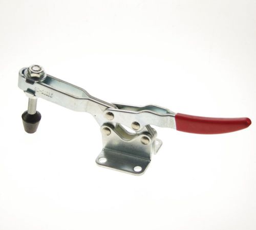 1 x Red Plastic Handle Metal Horizontal 340Kg Holding Toggle Clamp