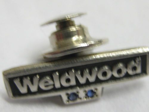 Vintage sterling silver sapphire chips weldwood mill tie tack lapel pin for sale
