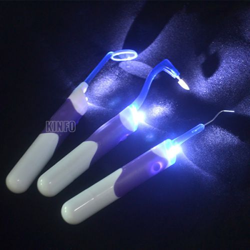 Mirror led light teeth plaque removal kit dental care tools kit pick scaler for sale