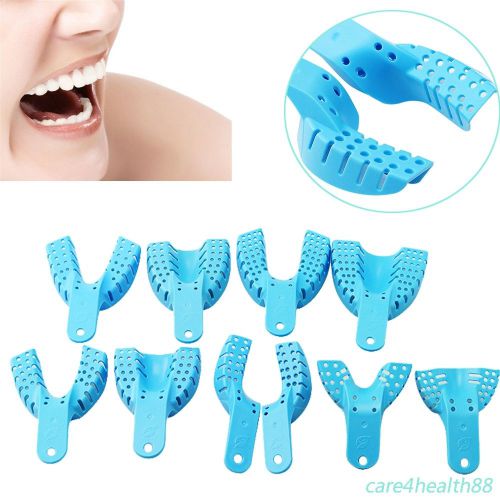 New 10pcs Light Blue Dental Impression Trays Autoclavable Dental Central Dental