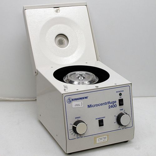 Stratagene microcentrifuge 2400 13000rpm centrifuge cat 400960 with rotor &amp; lid for sale